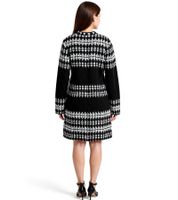 Vestido de punto para mujer con estampado Fair Isle, manga larga, otoño, 923627, negro/blanco