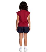 DELMAO Kinder T-Shirt für Mädchen mit Rüschen an den Ärmeln Baumwoll-Shirt Sommer-Shirt 71790542 Rot