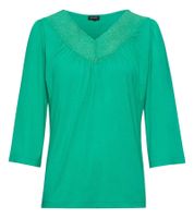 Camisa de verano para mujer LAURA SCOTT, Camiseta moderna con encaje, 64649960 Verde