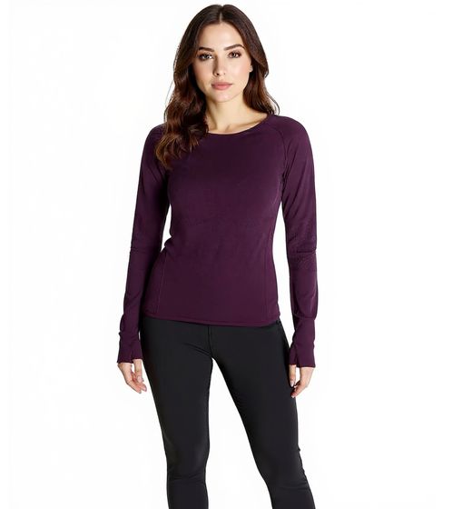 FAYN SPORTS Women's Long-Sleeve Seamless Long-Sleeve Shirt Fitness Clothing 46379918 Purple