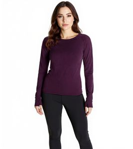 FAYN SPORTS Women's Long-Sleeve Seamless Long-Sleeve Shirt Fitness Clothing 46379918 Purple