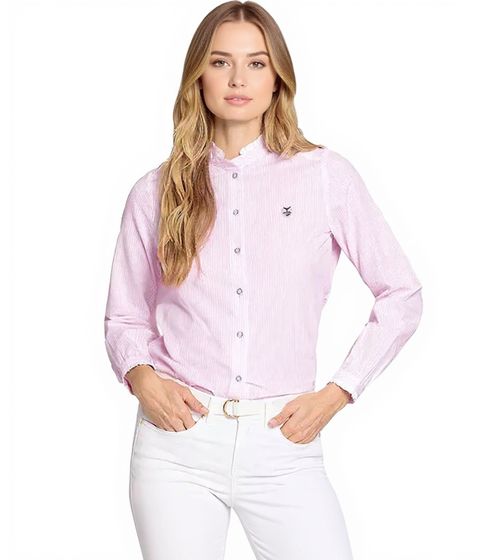 Chemisier en coton à volants intégrés DELMAO pour femme 27264507 Rose/Blanc