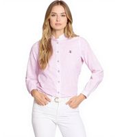 Blusa da donna DELMAO in cotone con volant applicati 27264507 Rosa/Bianco