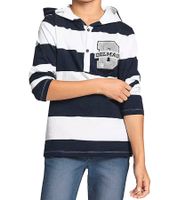 Felpa con cappuccio in cotone per bambini DELMAO, felpa a maniche lunghe, 59340352, blu/bianco