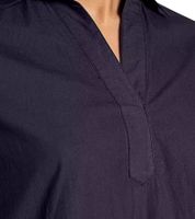 Vestido BOYSEN'S para mujer, moderno vestido blusa de manga larga de algodón puro, 66338030 Azul oscuro