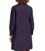 Vestido BOYSEN'S para mujer, moderno vestido blusa de manga larga de algodón puro, 66338030 Azul oscuro