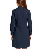 Vestido BOYSEN'S para mujer, moderno vestido blusa de manga larga de algodón puro, 66338030 Azul oscuro