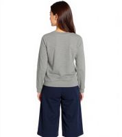 Felpa da donna DELMAO in cotone a maniche lunghe con ricamo del logo, maglia a maniche lunghe, 60996417 Grigio