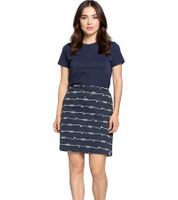 Minigonna da donna DELMAO, gonna estiva sostenibile in puro cotone, 60074927 Blu scuro