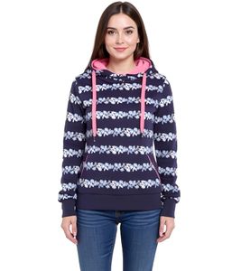 Felpa con cappuccio da donna in cotone con decorazioni floreali KangaROOS 69913467 Blu Felpa con cappuccio da donna in cotone con decorazioni floreali KangaROOS 69913467 Blu