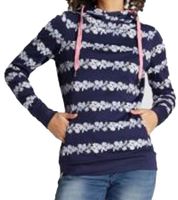 Felpa con cappuccio da donna in cotone con decorazioni floreali KangaROOS 69913467 Blu