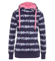Felpa con cappuccio da donna in cotone con decorazioni floreali KangaROOS 69913467 Blu