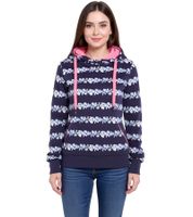 Felpa con cappuccio da donna in cotone con decorazioni floreali KangaROOS 69913467 Blu
