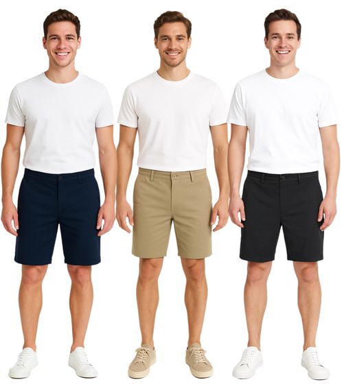!SOLID Joe Bermuda Chino Casual da Uomo, Shorts in Cotone, 21108170 in Blu Scuro, Nero o Beige