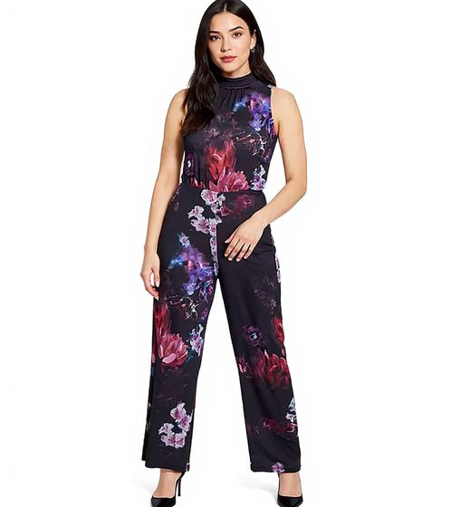 Laura Scott Overall extravaganter Damen Jumpsuit mit weitem Bein Silvester Einteiler 91219353 Schwarz