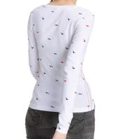 Felpa in cotone da donna KangaROOS, elegante maglia a maniche lunghe, pullover girocollo 86609137 Bianco