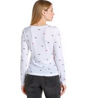 Felpa in cotone da donna KangaROOS, elegante maglia a maniche lunghe, pullover girocollo 86609137 Bianco