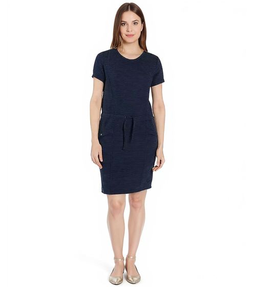 Robe d'été POLARINO pour femme, mini-robe, robe chemise élégante, robe de vacances, 24164953, bleu foncé