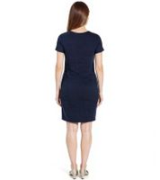 Robe d'été POLARINO pour femme, mini-robe, robe chemise élégante, robe de vacances, 24164953, bleu foncé