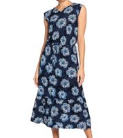 Abito lungo da donna BOYSEN'S con stampa floreale all-over, abito in jersey senza maniche 95560104 Blu scuro