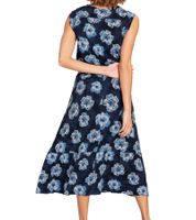 Abito lungo da donna BOYSEN'S con stampa floreale all-over, abito in jersey senza maniche 95560104 Blu scuro