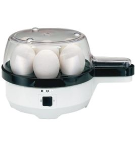 KRUPS Electric Egg Cooker for 7 Eggs, Kitchen Helper, Kitchen Utensil, 350 Watts, F2337010, White/Black