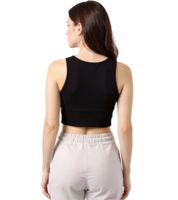 Top corto ZEGY para mujer, de algodón acanalado, sin mangas, 1085 Negro