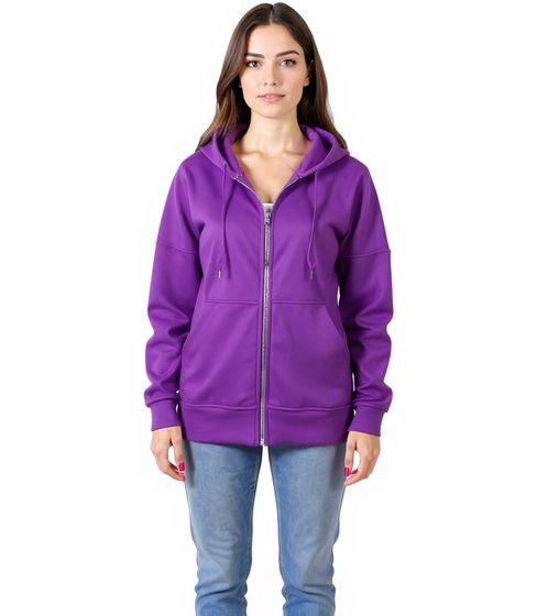 Sweat à capuche femme ZEGY, sweat à capuche zippé en coton, 1083 Violet