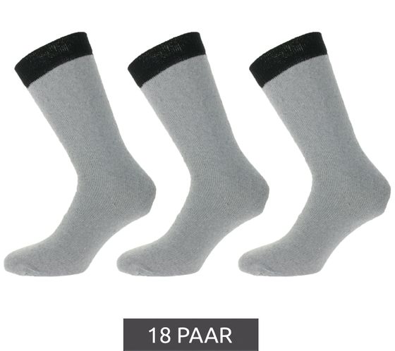18 Paar MENS WORK SOCKS Arbeits-Socken Baumwoll-Socken Work-Socken lange Socken MWS-21002 Grau