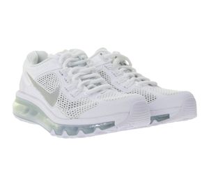 NIKE Air Max 2013 Kids' Sneakers for Girls and Boys with Air Cushioning 555426-101 White/Silver