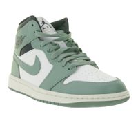 NIKE Air Jordan 1 Mid Damen Sneaker Echtleder Turnschuhe Mid-Top Sneaker BQ6472-130 Weiß/Grün/Schwarz
