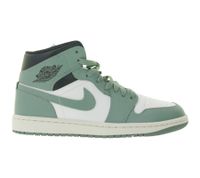 NIKE Air Jordan 1 Mid Damen Sneaker Echtleder Turnschuhe Mid-Top Sneaker BQ6472-130 Weiß/Grün/Schwarz