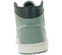 NIKE Air Jordan 1 Mid Damen Sneaker Echtleder Turnschuhe Mid-Top Sneaker BQ6472-130 Weiß/Grün/Schwarz