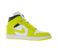 Zapatillas Nike Air Jordan 1 Mid de piel auténtica para mujer, caña media, BQ6472-170, blanco/amarillo/negro