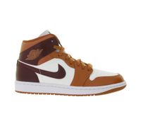 NIKE Air Jordan 1 Mid Women's Genuine Leather Sneakers Mid-Top Sneakers BQ6472-200 White/Red/Brown