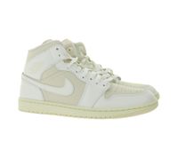 NIKE Air Jordan 1 Mid Women's Genuine Leather Sneakers Mid-Top Sneakers BQ6472-201 White/Light Brown/Beige