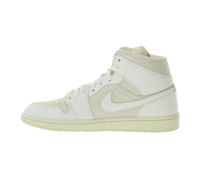 NIKE Air Jordan 1 Mid Women's Genuine Leather Sneakers Mid-Top Sneakers BQ6472-201 White/Light Brown/Beige