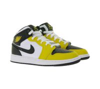 NIKE Air Jordan 1 Mid Kids' Sneakers Girls and Boys Genuine Leather Mid-Top Sneakers DQ8423-701 Yellow/White/Black
