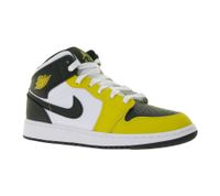 NIKE Air Jordan 1 Mid Kids' Sneakers Girls and Boys Genuine Leather Mid-Top Sneakers DQ8423-701 Yellow/White/Black
