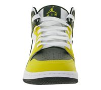 NIKE Air Jordan 1 Mid Kids' Sneakers Girls and Boys Genuine Leather Mid-Top Sneakers DQ8423-701 Yellow/White/Black