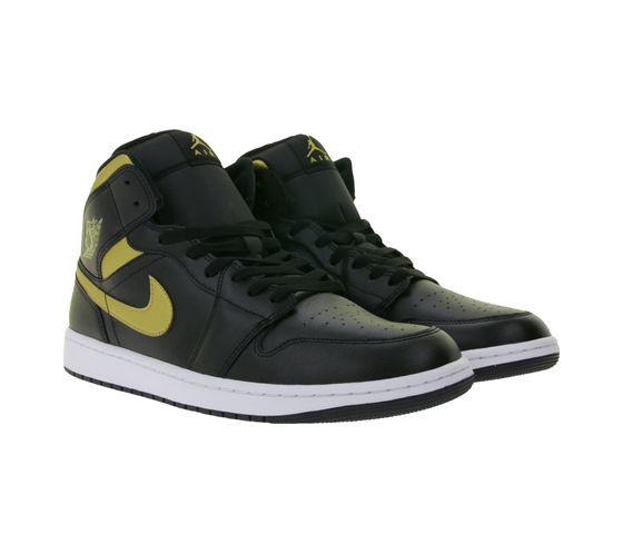 NIKE Air Jordan 1 Low Herren Sneaker Echtleder Turnschuhe Low-Top Sneaker DQ8426-071 Schwarz/Gold