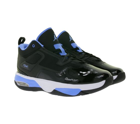 NIKE JORDAN Stay Loyal 3 Kids' Sneakers, Girls' and Boys' Genuine Leather Low-Top Basketball Shoes, FB9922-004, Black/Blue