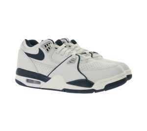 NIKE Air Flight 89 Low Herren Sneaker Echtleder Basketball-Turnschuhe Retro FQ8256-001 Weiß/Beige/Blau