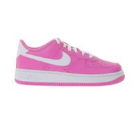 NIKE Air Force 1 Kids' Sneakers for Girls, Genuine Leather, Teenage Low-Top Sneakers, FV5948 600 Pink/White