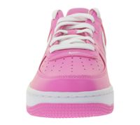 NIKE Air Force 1 Kids' Sneakers for Girls, Genuine Leather, Teenage Low-Top Sneakers, FV5948 600 Pink/White