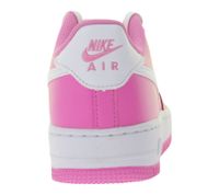 NIKE Air Force 1 Kids' Sneakers for Girls, Genuine Leather, Teenage Low-Top Sneakers, FV5948 600 Pink/White
