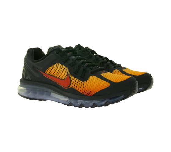 NIKE Air Max 2013 Herren Sneaker Mesh-Turnschuhe mit Air-Dämpfung HF4887-873 Schwarz/Rot/Orange