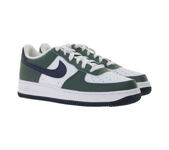 Zapatillas NIKE Air Force 1 para niños y niñas, de caña media y piel auténtica, HF5178-300, Blanco/Verde/Azul
