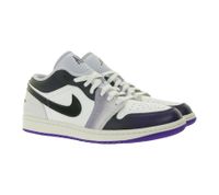 NIKE Air Jordan 1 Low Women's Genuine Leather Sneakers Basketball Sneakers HF5759-101 Black/White/Purple/Gray