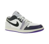 NIKE Air Jordan 1 Low Women's Genuine Leather Sneakers Basketball Sneakers HF5759-101 Black/White/Purple/Gray